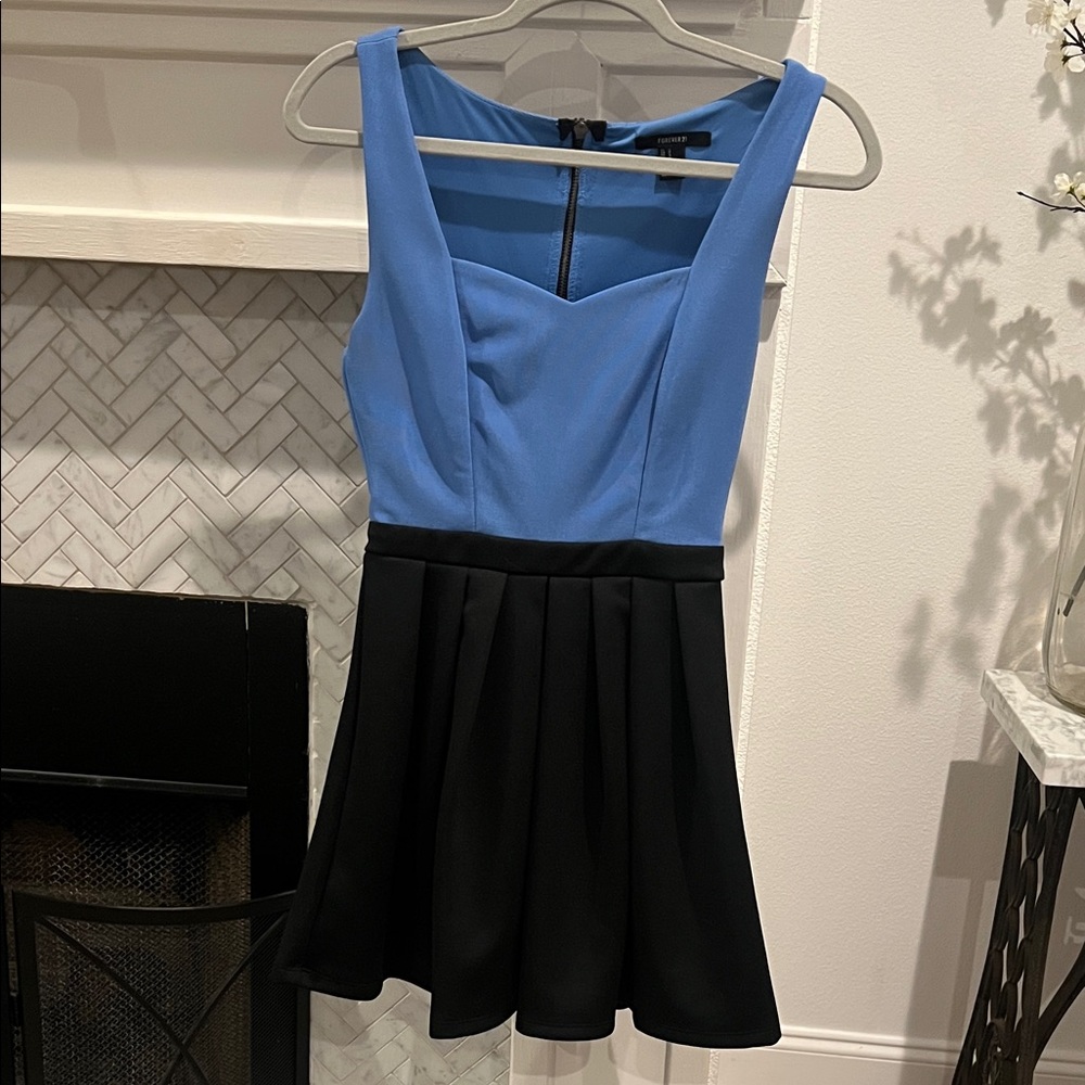 Forever 21 Blue and Black skater Dress